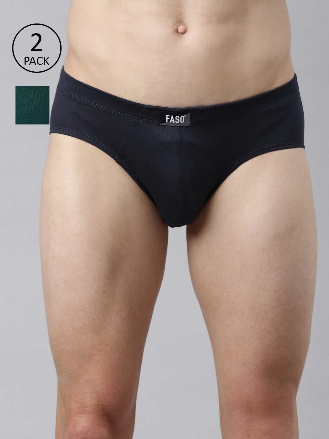 Faso Men's Cotton Inner Elastic Brief (Pack of 2)