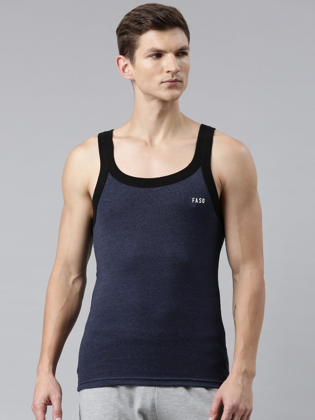 Faso Men's Premium Cotton Color Vest