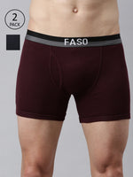 Faso Men's Cotton Outer Elastic Trunk (Pack of 2)