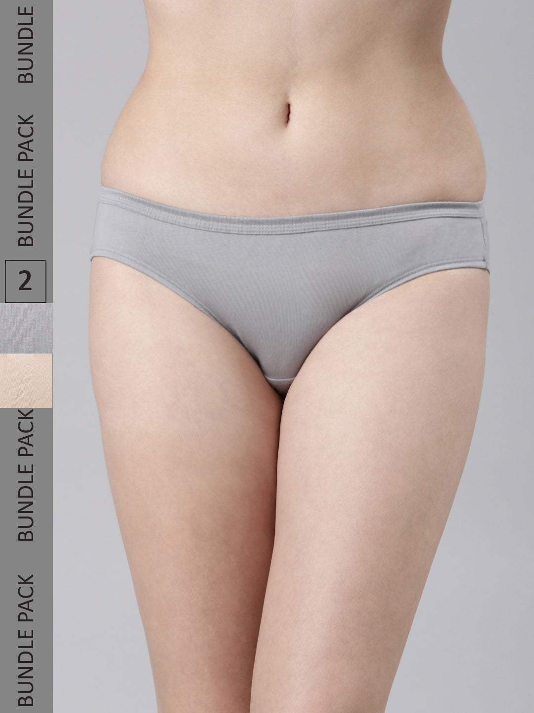 Faso Women's Cotton Inner Elastic Bikini (Pack of 2)