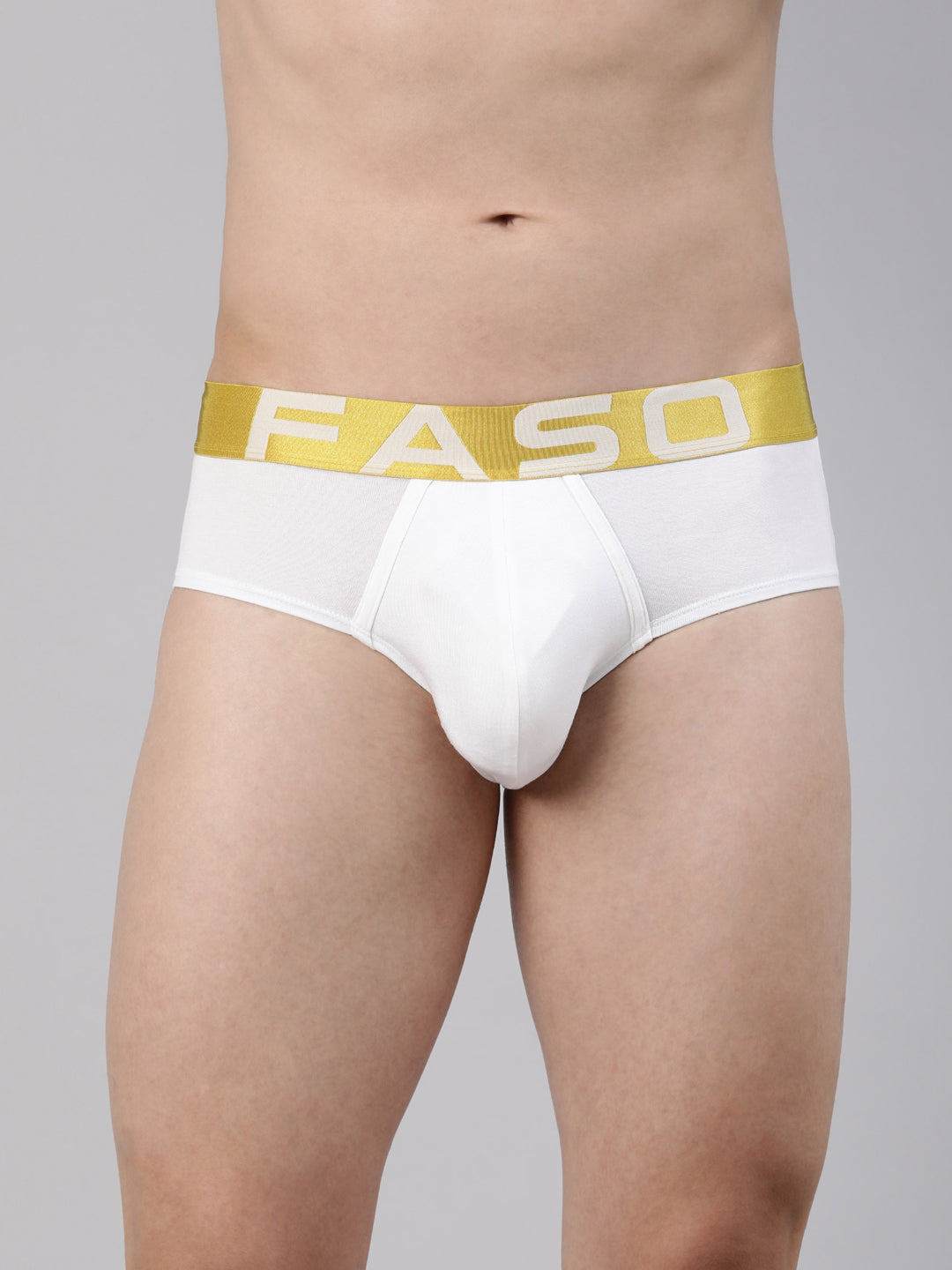 Faso Men's White Premium Micro Modal Brief