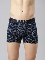 Faso Men's Cotton Outer Elastic All Over Print Trunk