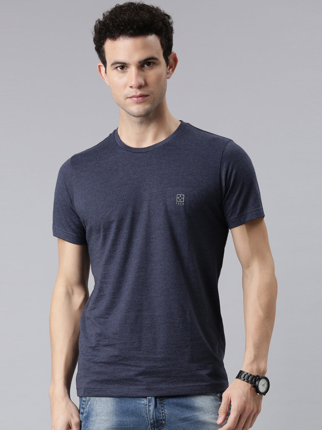 FASO Men’s Cotton Crew Neck Casual T-Shirt
