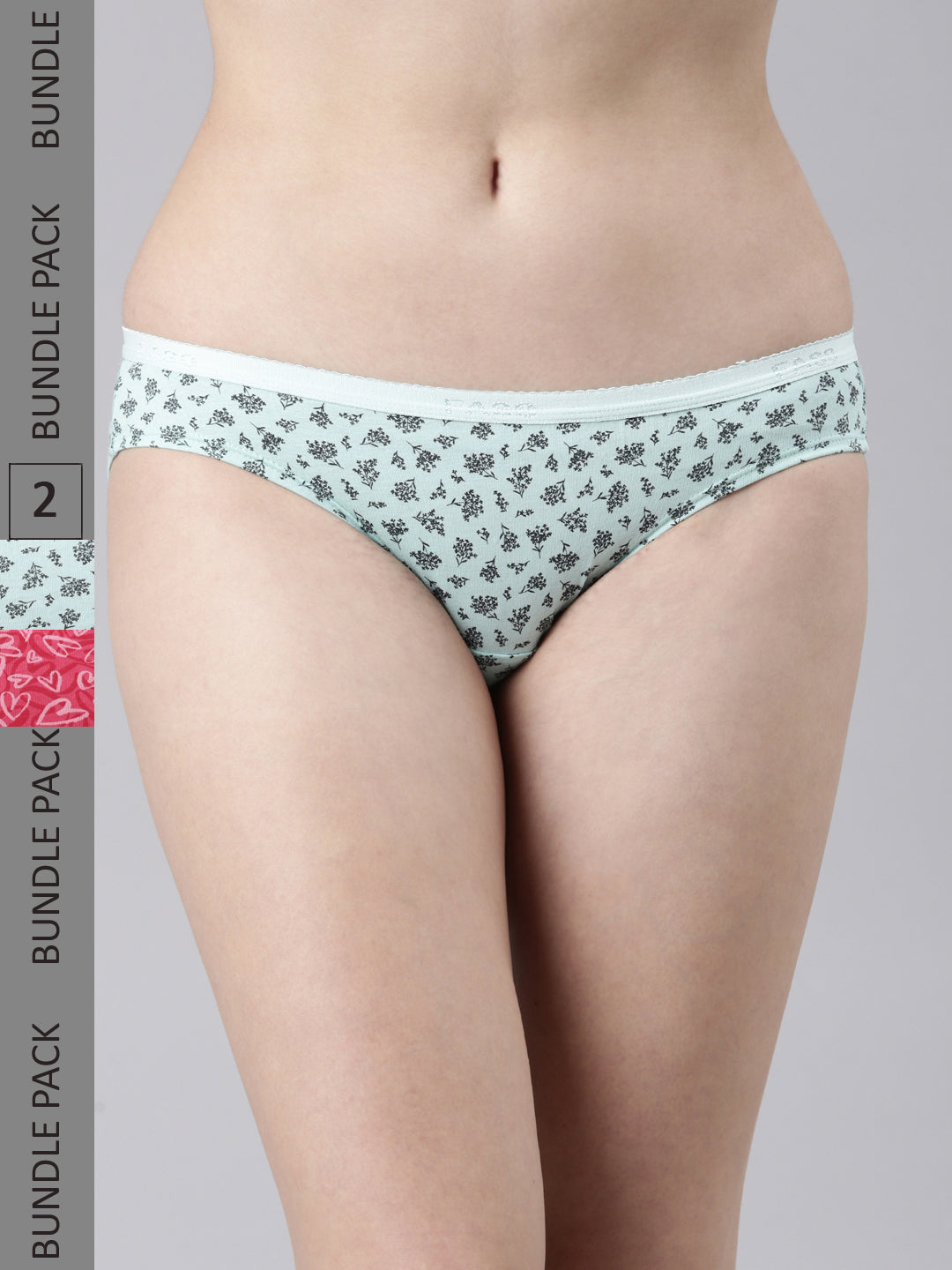 Faso Women's Cotton Outer Elastic Bikini (Pack of 2)