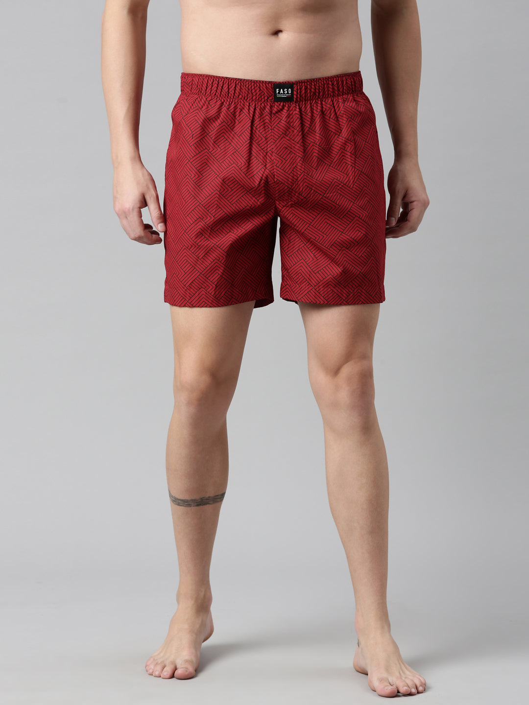 Faso Men's Cotton Printed Woven Boxer Shorts