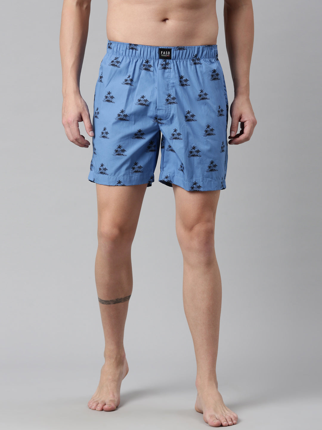 Faso Men's Cotton Printed Woven Boxer Shorts