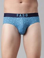 Faso Men's Cotton Outer Elastic All Over Print Brief