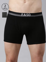 Faso Men's Cotton Outer Elastic Trunk (Pack of 2)