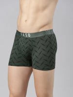 Faso Men's Cotton Stretch All Over Print Trunks