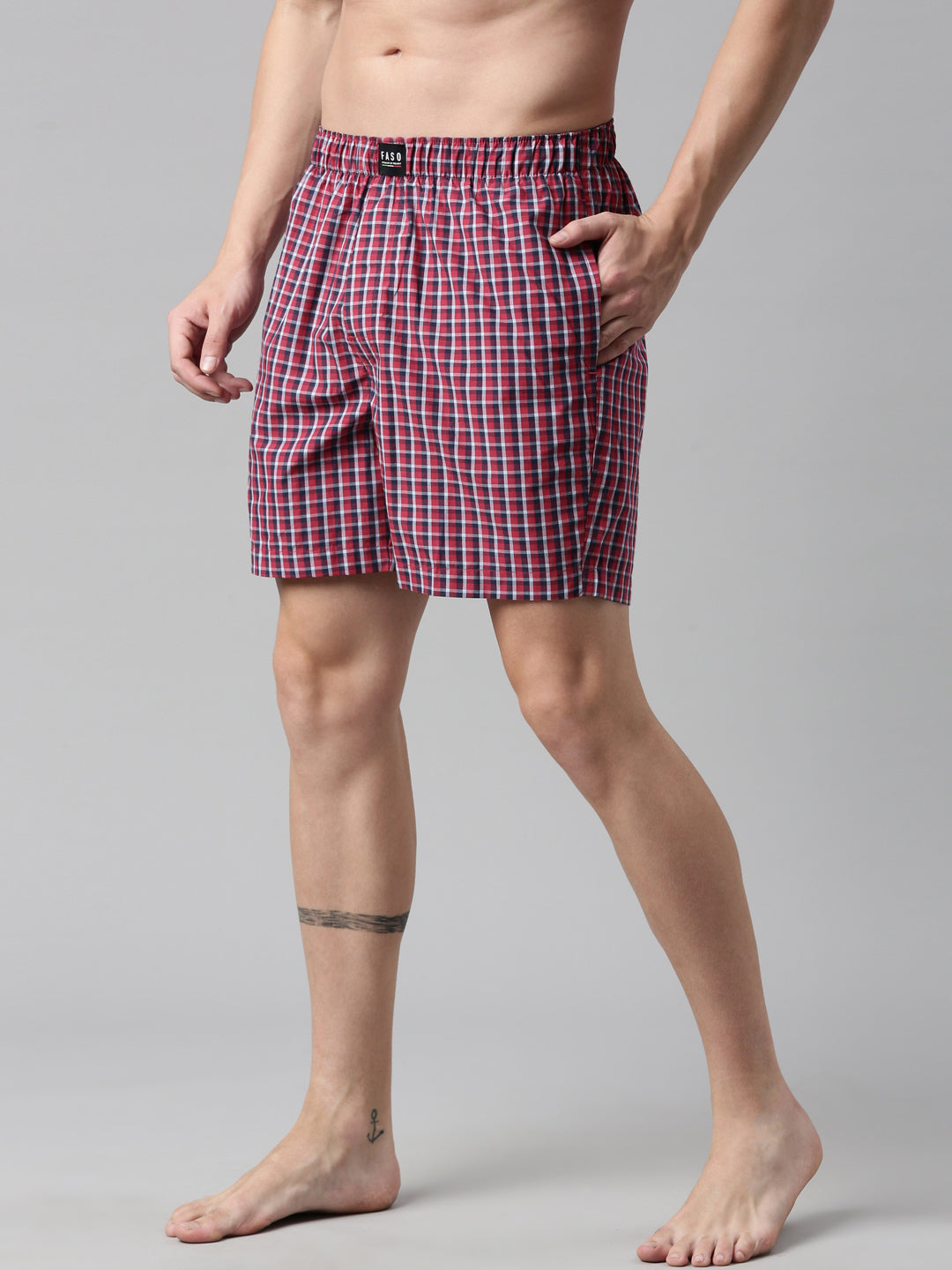 Faso Men's Cotton Printed Woven Boxer Shorts