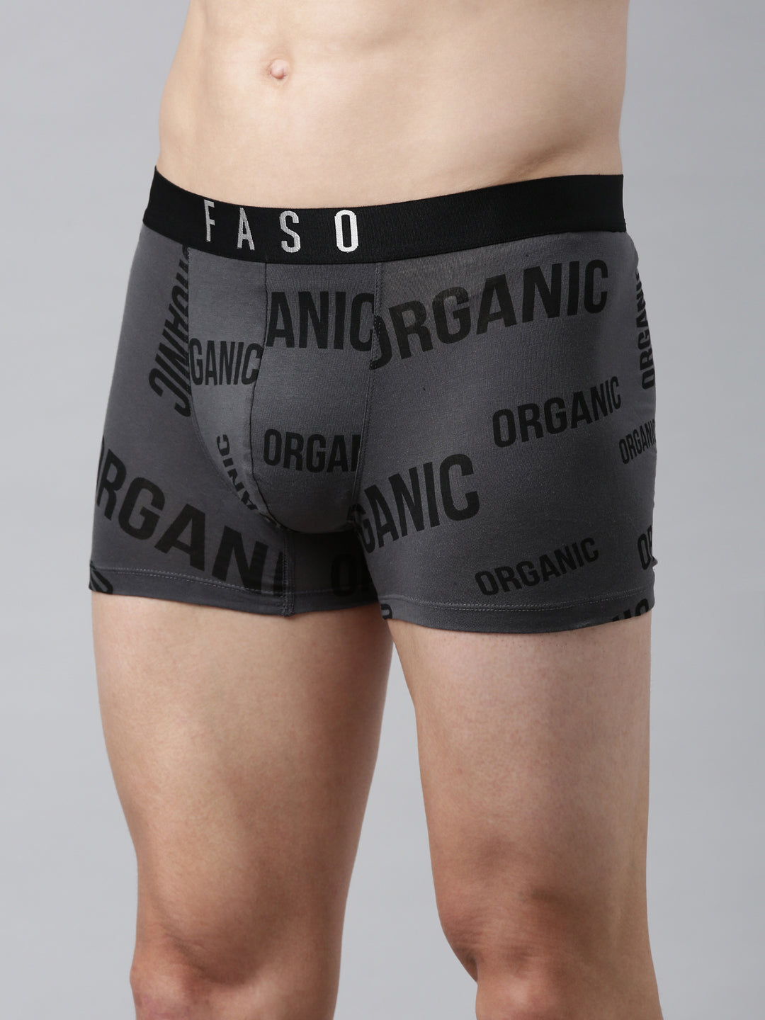 Faso Men's Cotton Stretch All Over Print Trunks