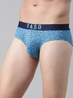 Faso Men's Cotton Outer Elastic All Over Print Brief