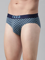 Faso Men's Cotton Outer Elastic All Over Print Brief
