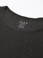 Faso Men's Round Neck Full Sleeve With Rib Thermal T-Shirt