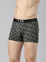Faso Men's Cotton Stretch All Over Print Trunks