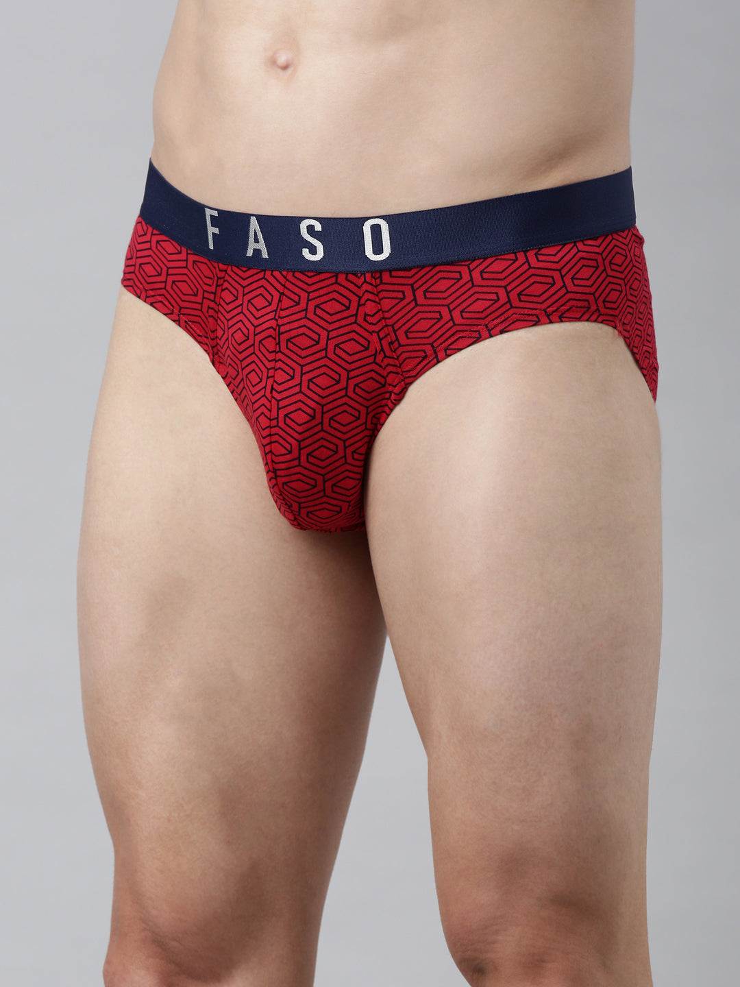 Faso Men's Printed Cotton Stretchable Brief