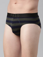 Faso Men's Cotton Yarn Dyed Striped Brief