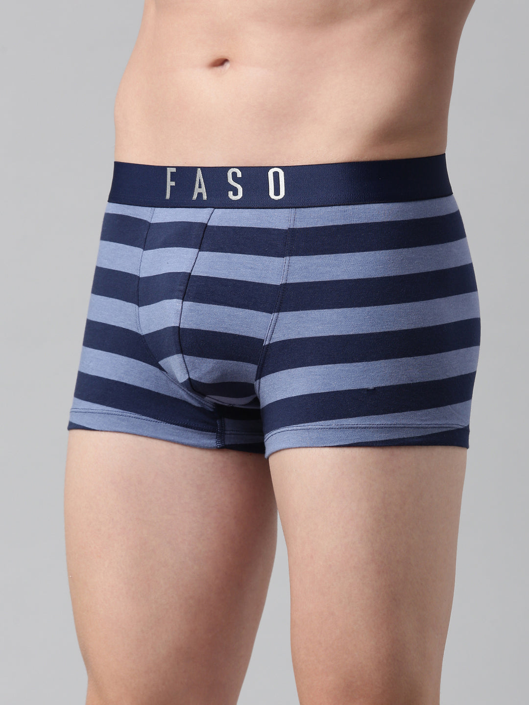 Faso Men's Cotton Yarn Dyed Striped Trunk