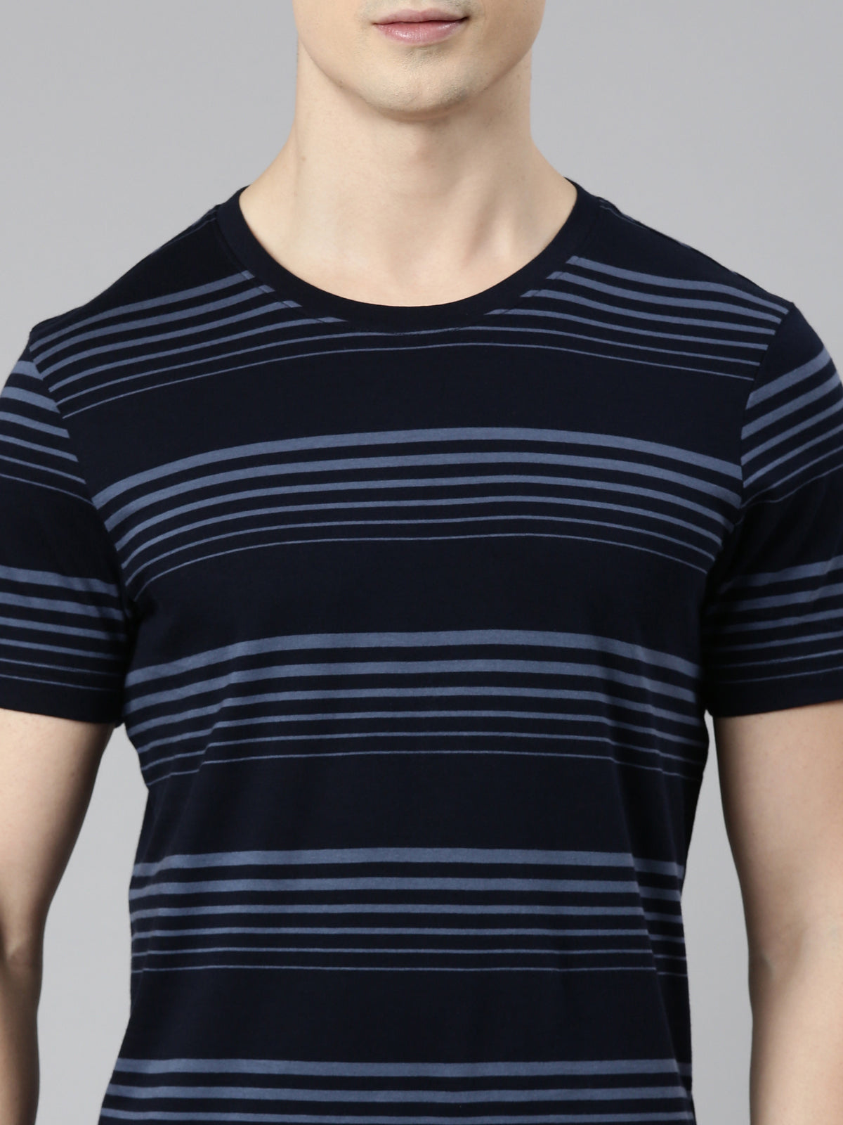 FASO Men’s Gradient Stripes Yarn Dyed Cotton T-Shirt