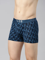 Faso Men's Cotton Stretch All Over Print Trunks