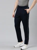 Faso Men's Cotton Side Seam Piping Track Pant