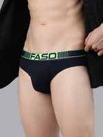 Faso Men's Cotton Neon Outer Elastic Brief (Pack of 2)