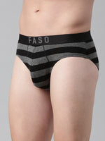 Faso Men's Cotton Yarn Dyed Striped Brief