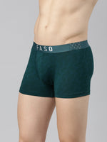 Faso Men's Cotton Stretch All Over Print Trunks