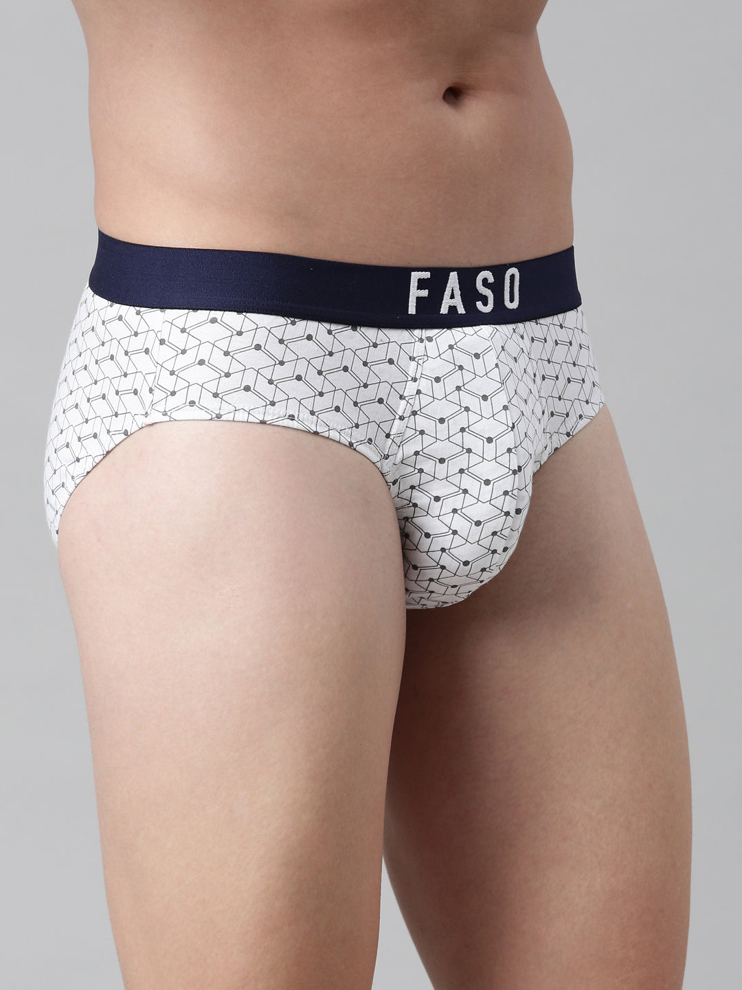 Faso Men's Cotton Outer Elastic All Over Print Brief