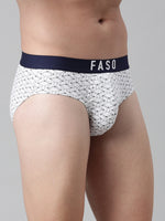 Faso Men's Cotton Outer Elastic All Over Print Brief