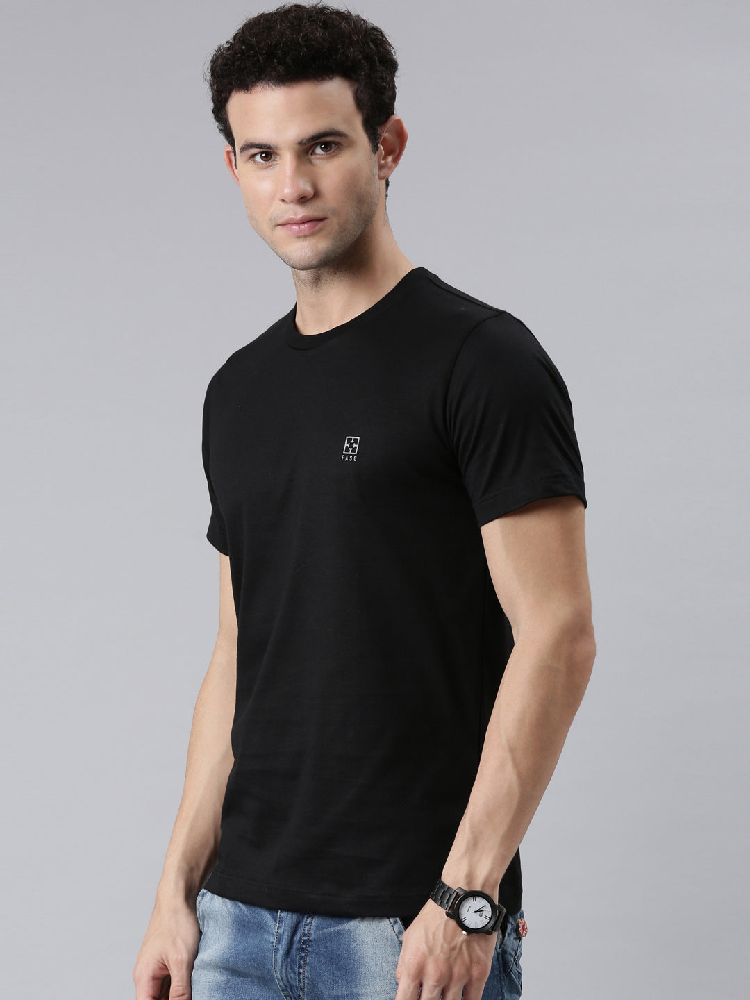 FASO Men’s Cotton Crew Neck Casual T-Shirt