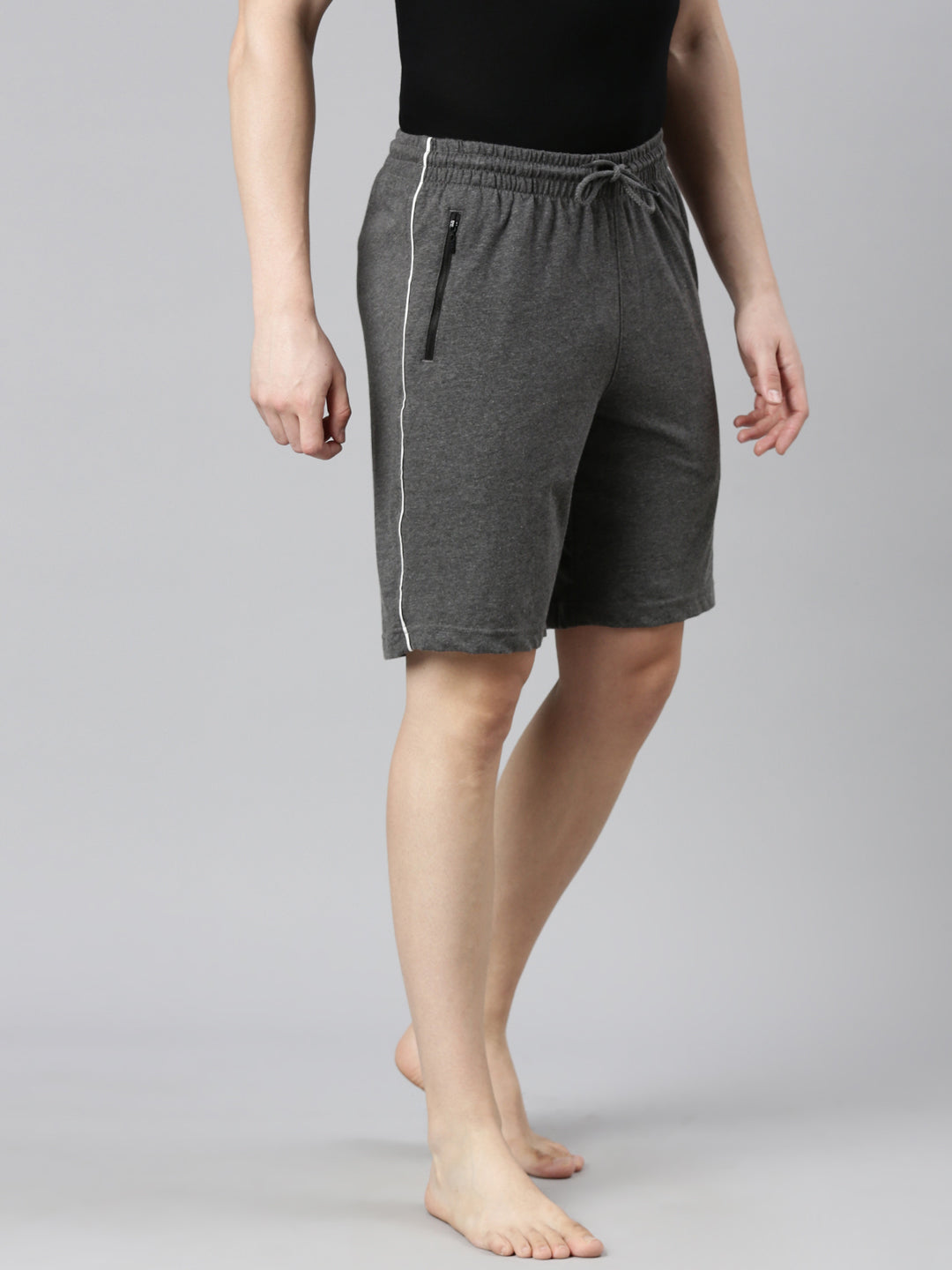 Faso Men's Cotton Side Seam Piping Bermuda Shorts