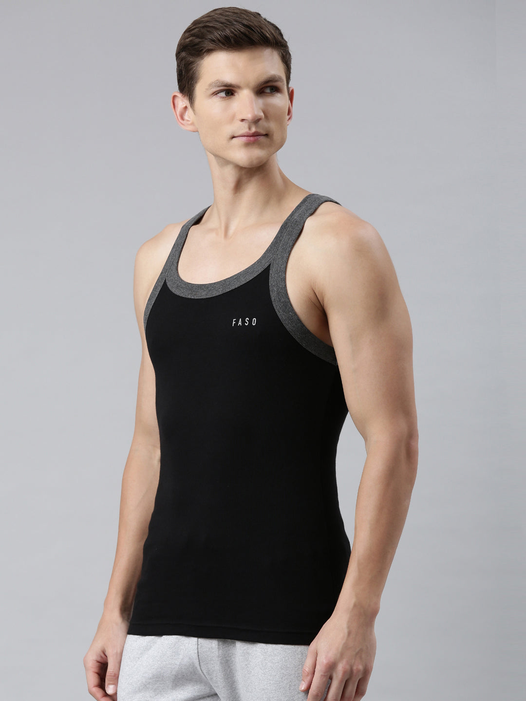 Faso Men's Premium Cotton Color Vest