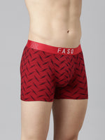 Faso Men's Cotton Stretch All Over Print Trunks