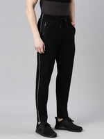 Faso Men's Cotton Side Seam Piping Track Pant