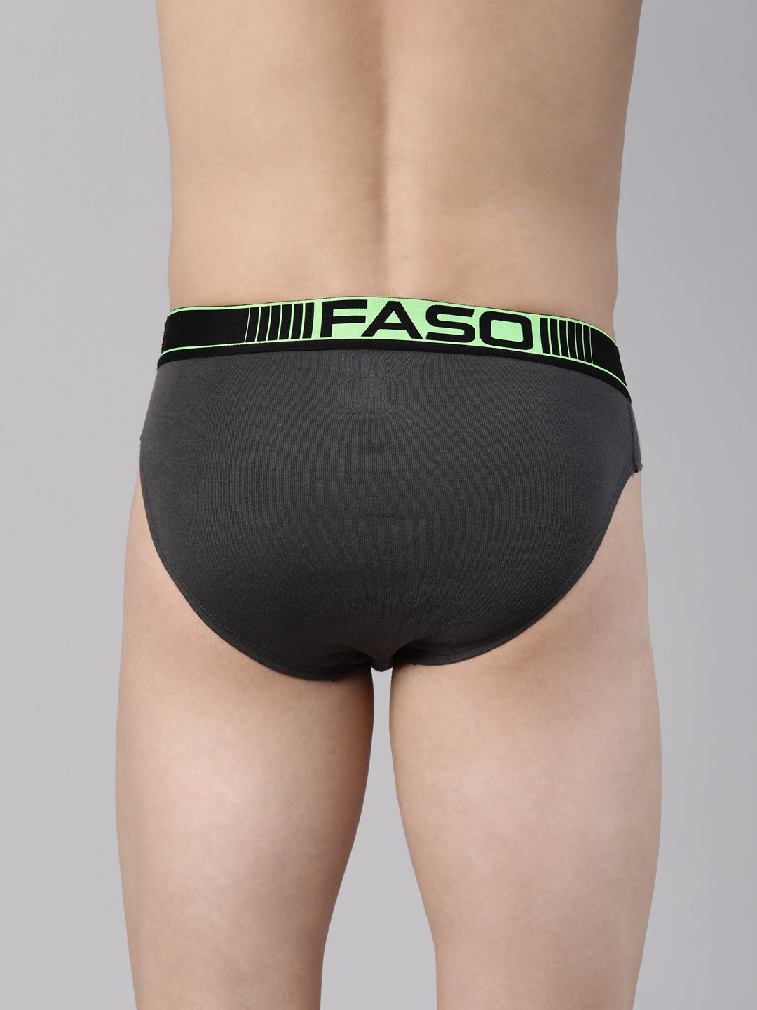 Faso Men's Cotton Neon Outer Elastic Brief (Pack of 2)