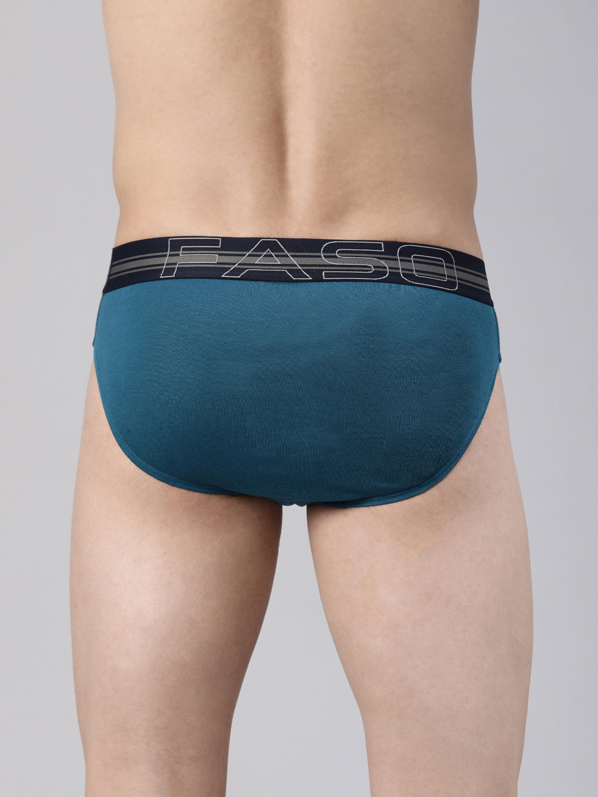 Faso Men's Cotton Contrast Rib Piping Brief (Pack of 2)