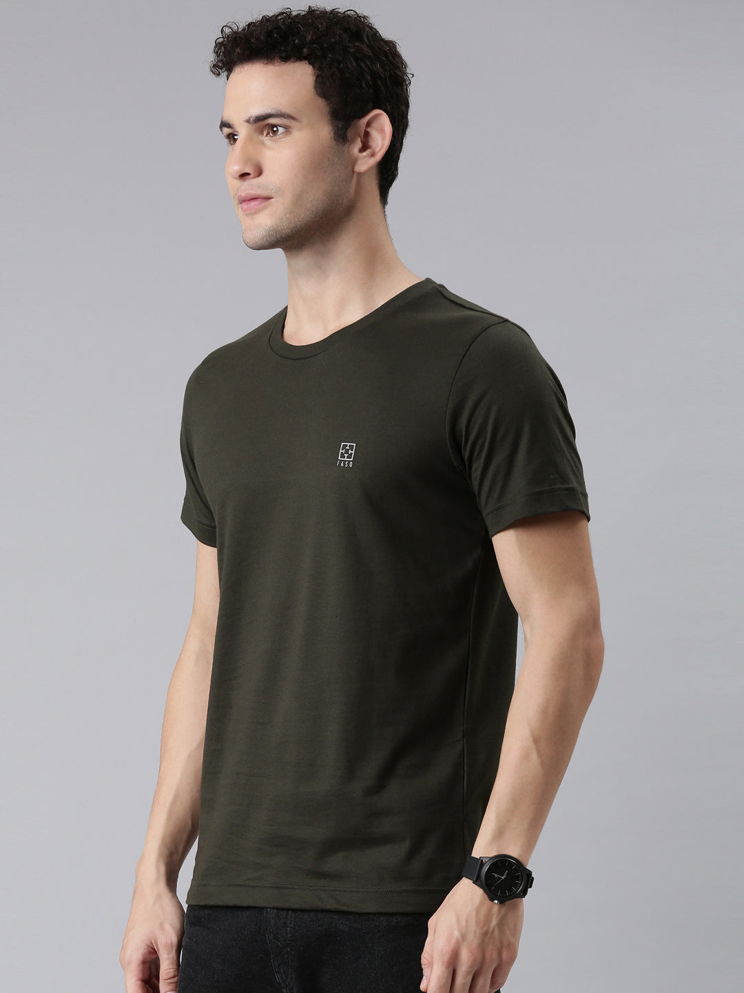 FASO Men’s Cotton Crew Neck Casual T-Shirt