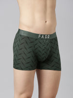 Faso Men's Cotton Stretch All Over Print Trunks