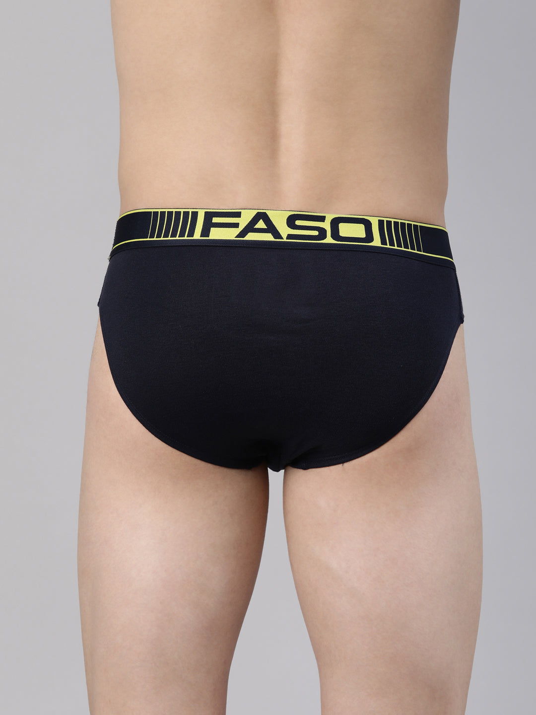 Faso Men's Cotton Neon Outer Elastic Brief (Pack of 2)
