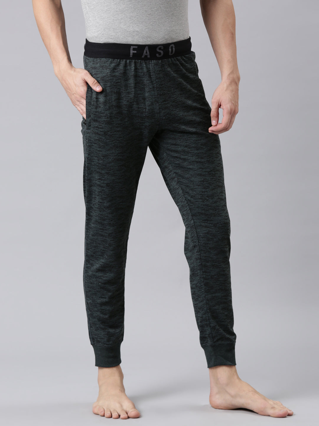 Faso Men's Premium Cotton Outer Elastic Jogger