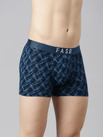 Faso Men's Cotton Stretch All Over Print Trunks