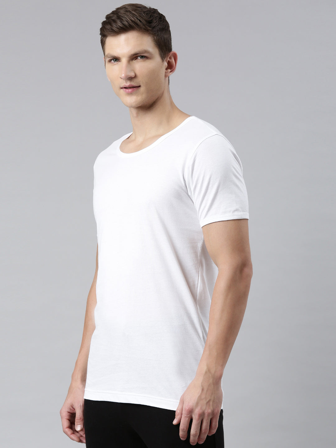 Faso Men's White Cotton RNS Vest (Pack of 2)