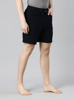FASO Men’s Cotton Track Shorts with Denim Pocket