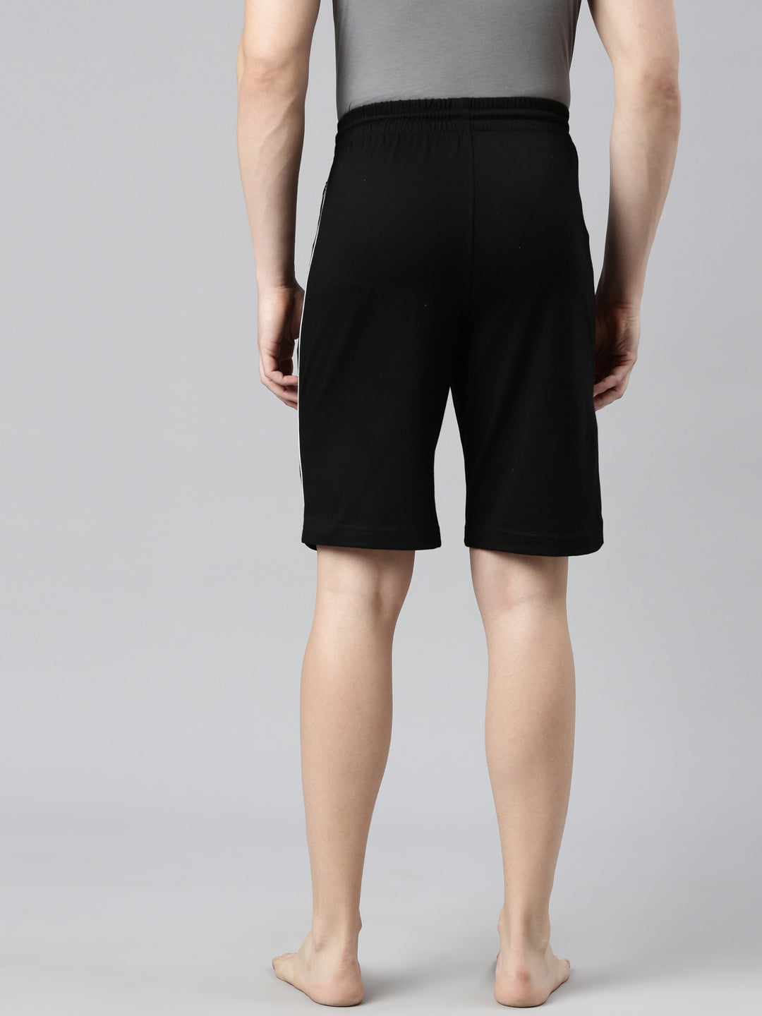 Faso Men's Cotton Side Seam Piping Bermuda Shorts