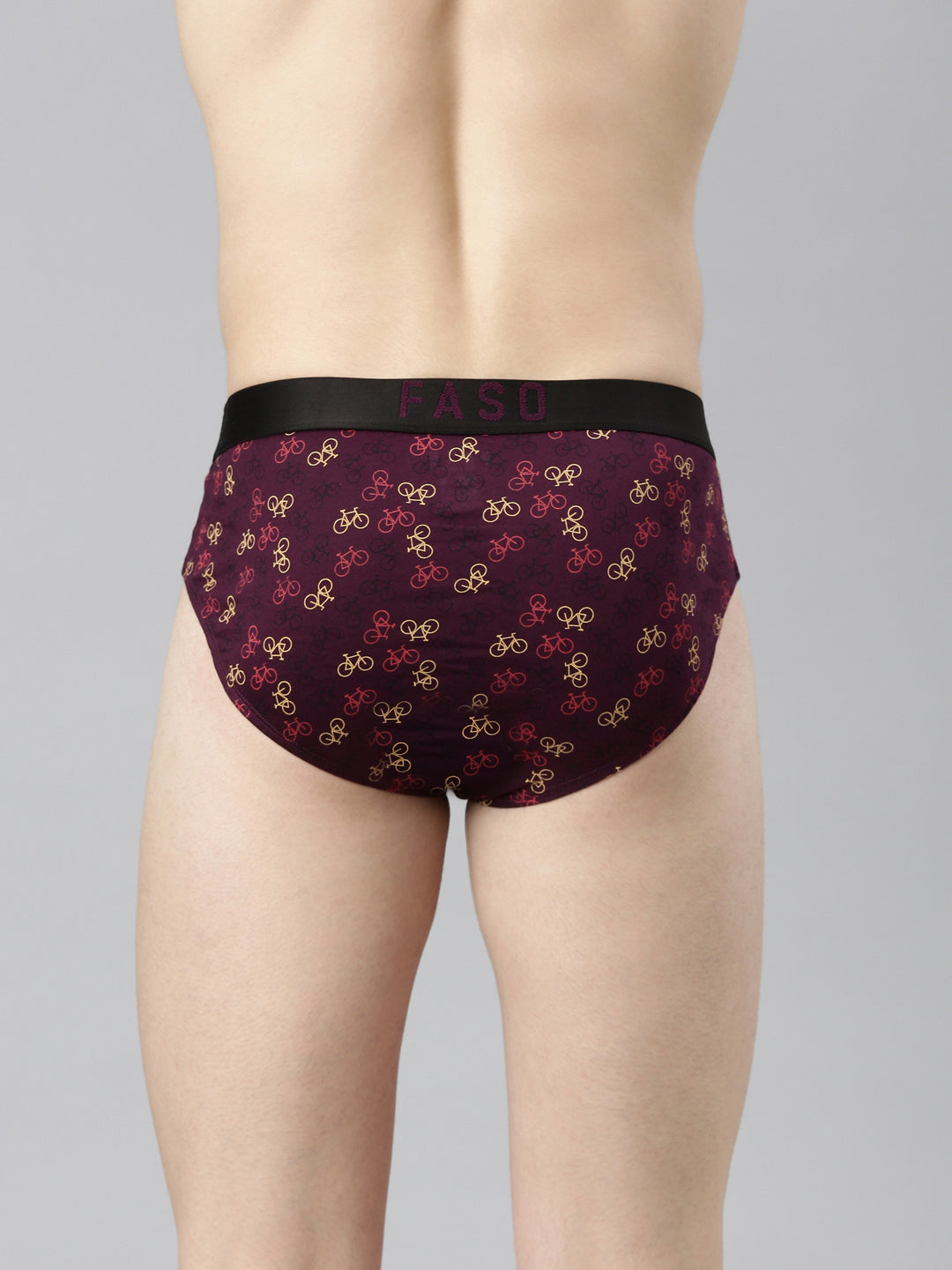 Faso Men's Cotton Outer Elastic All Over Print Brief