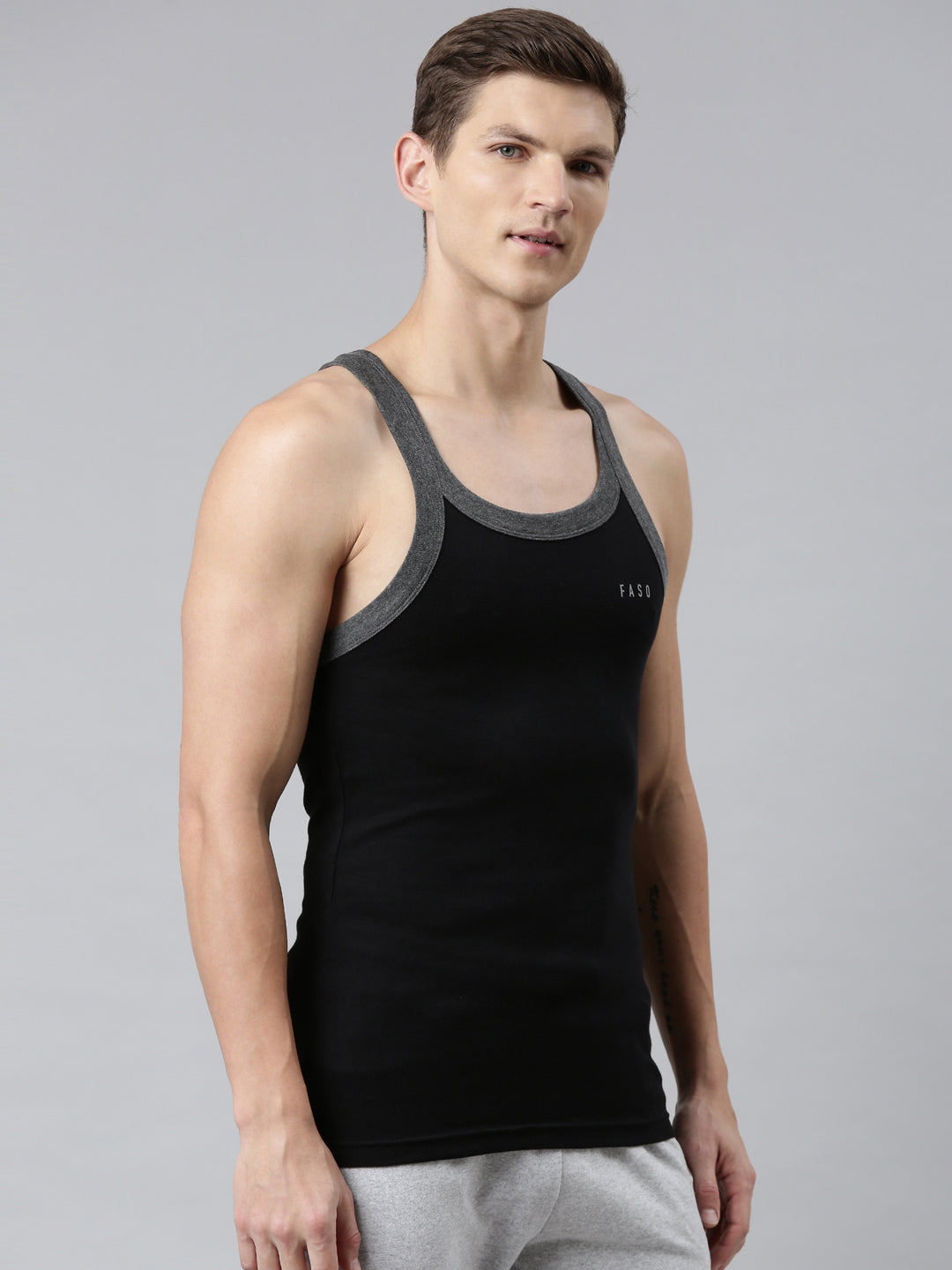 Faso Men's Premium Cotton Color Vest