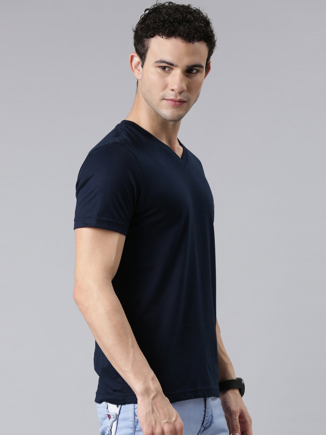 FASO Men’s Soft Cotton V-Neck T-Shirt