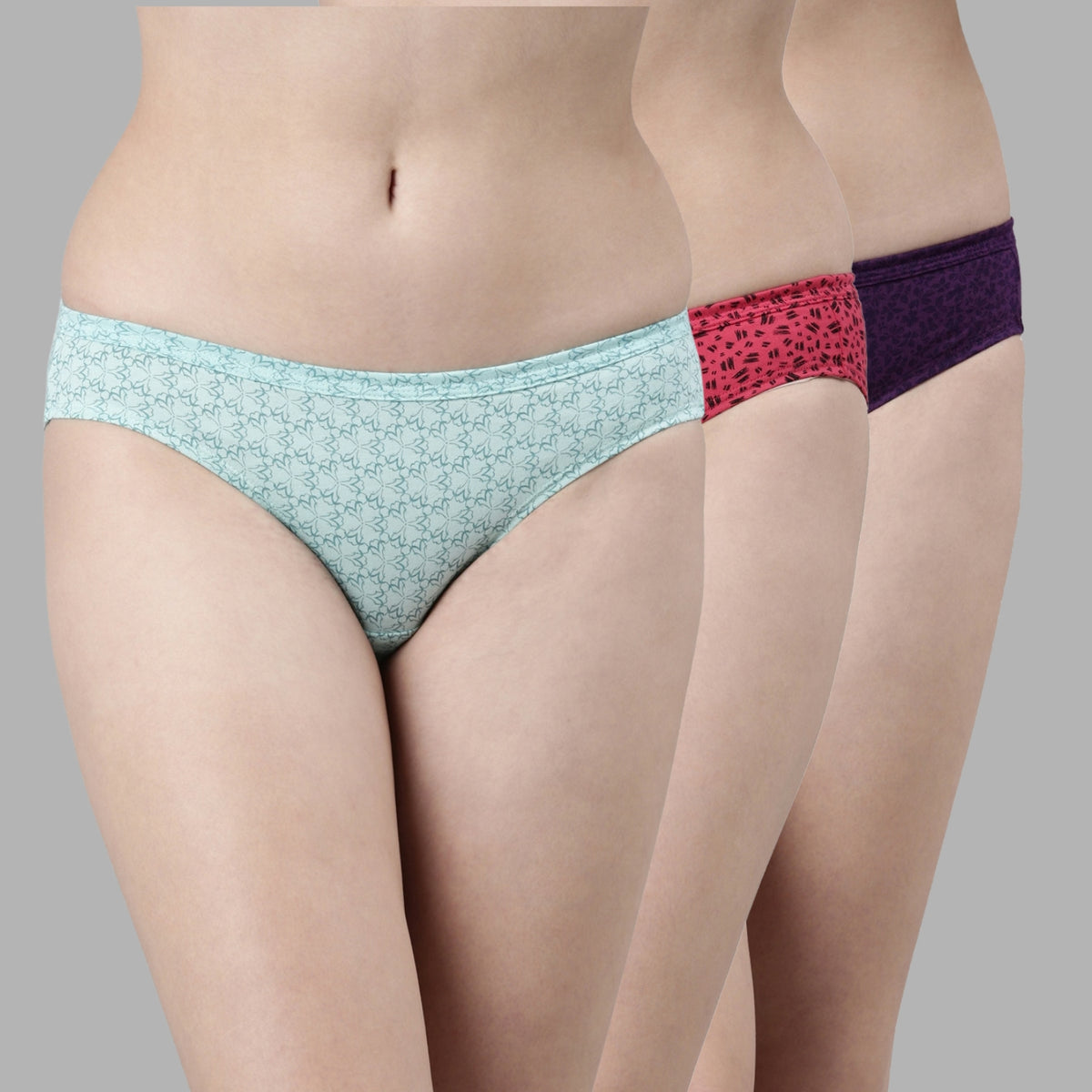 Faso Women's Cotton Inner Elastic Bikini (Pack of 3)
