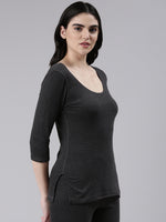 Faso Women's Cotton Blended 3/4 Sleeve Top